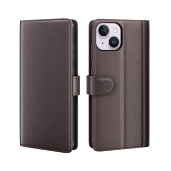 Genuine Leather Wallet Stand case for iPhone 14