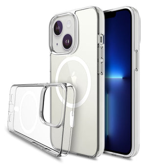 Crystal Clear Transparent TPU PC TPU Case for iPhone 14 with MagSafe