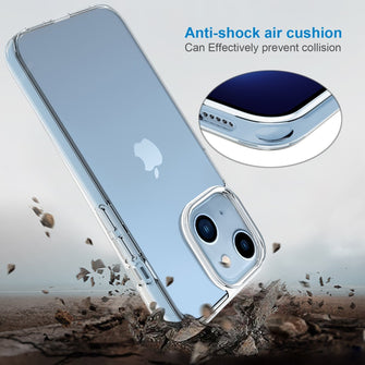 Crystal Clear Transparent TPU PC TPU Case for iPhone 14