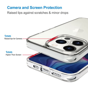 Crystal Clear Transparent TPU PC Case for iPhone 14 Pro